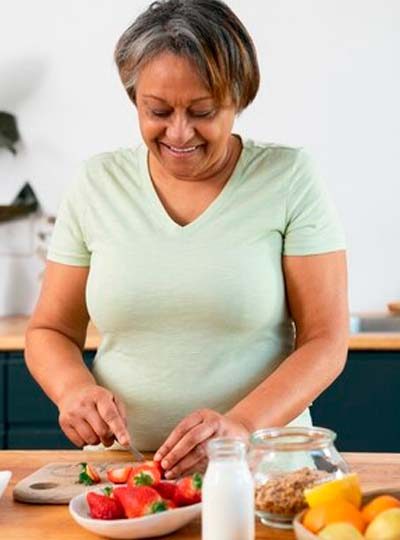 Nutrição Oncológica, paciente cozinha